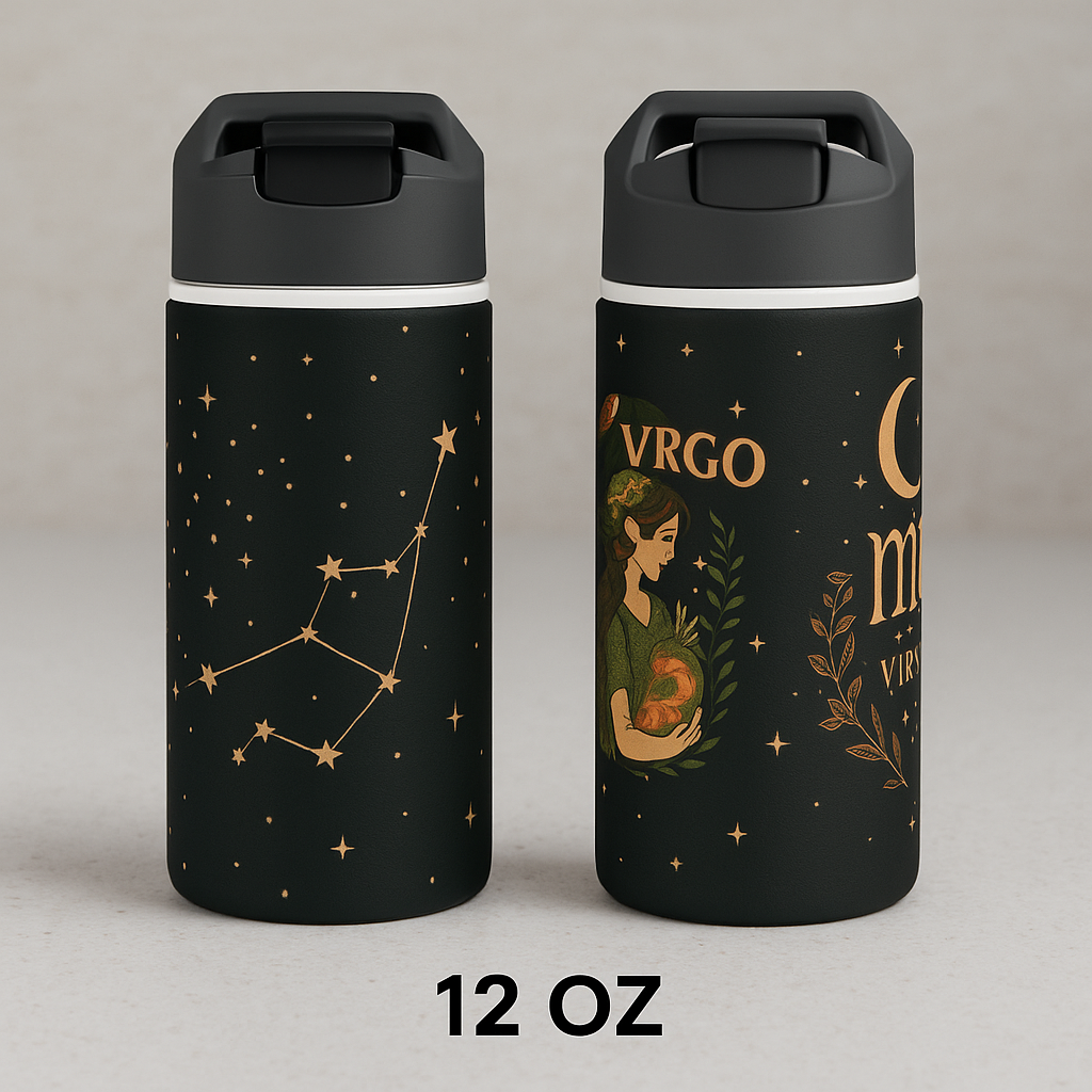 Virgo Insulated Water Bottle – Zodiac Stainless Steel Flask (12oz, 18oz, 32oz) | Free Shipping