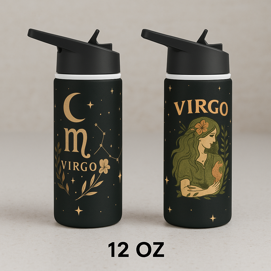 Virgo Insulated Water Bottle – Zodiac Stainless Steel Flask (12oz, 18oz, 32oz) | Free Shipping