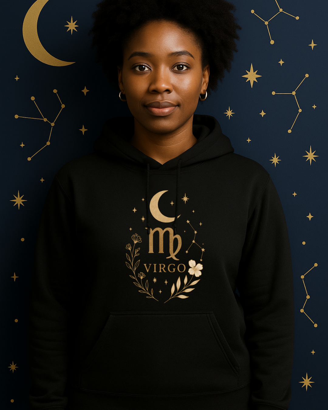 Virgo Gold Celestial Sweatshirt – Gildan 18500 Unisex Fleece