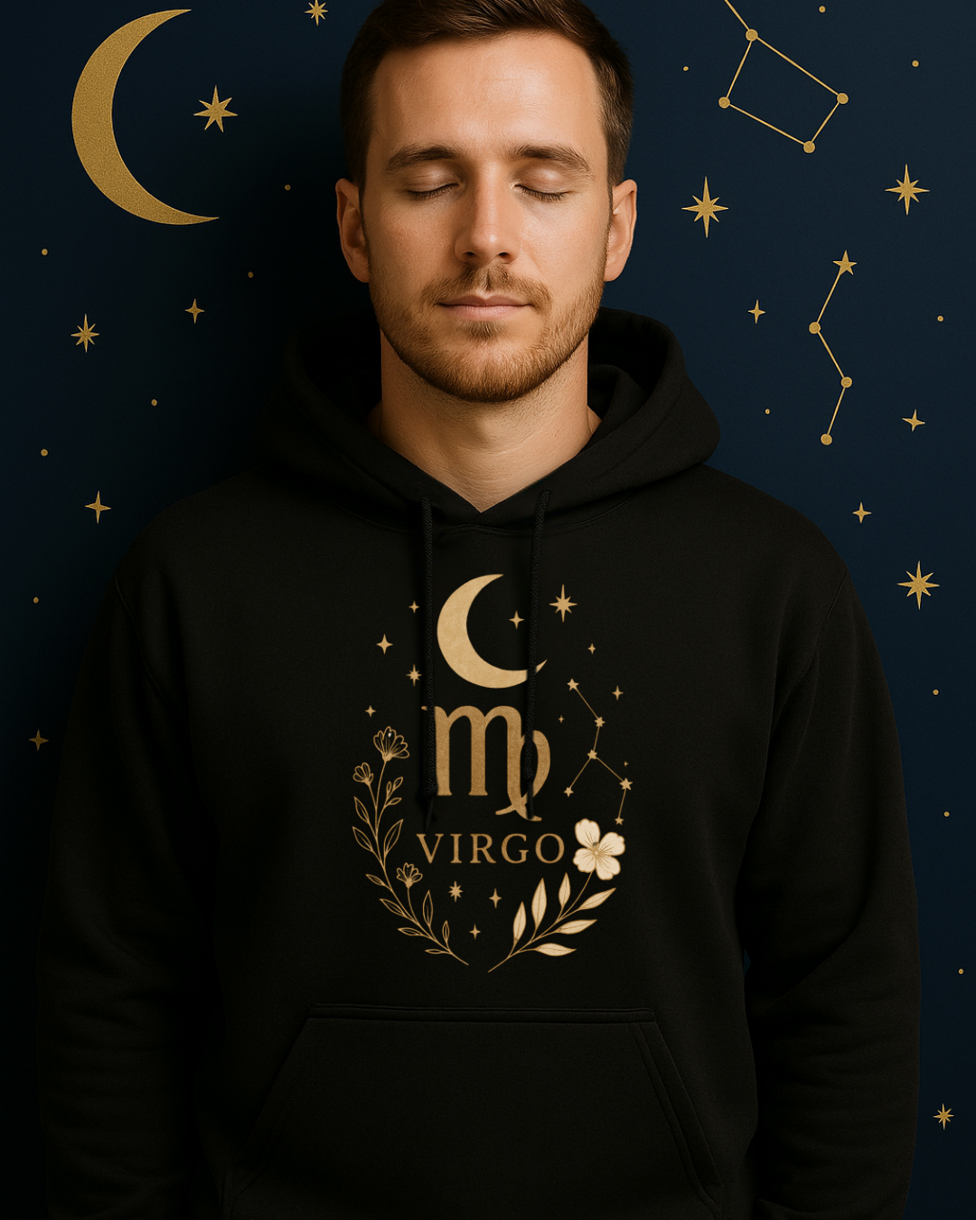 Virgo Gold Celestial Sweatshirt – Gildan 18500 Unisex Fleece