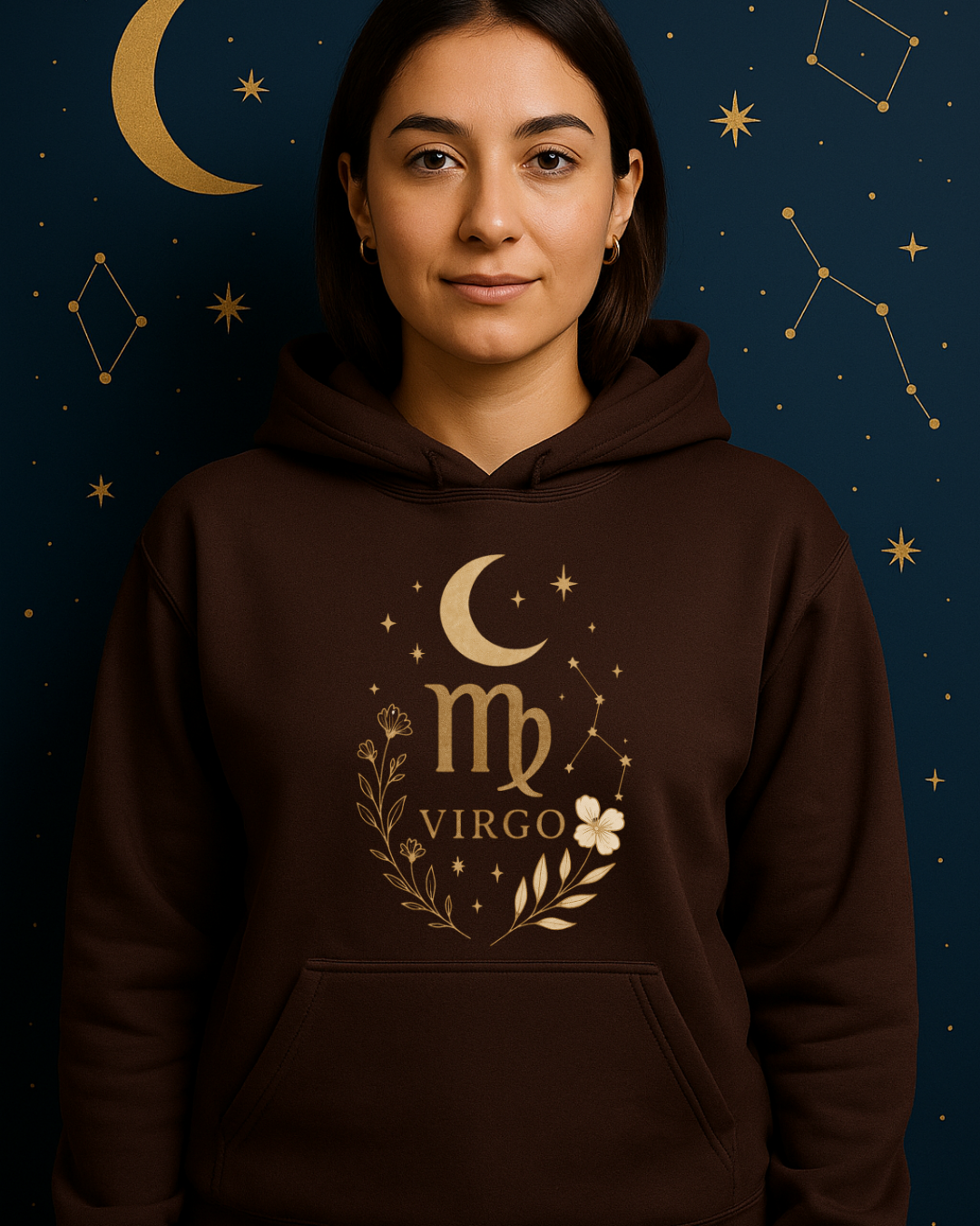 Virgo Gold Celestial Sweatshirt – Gildan 18500 Unisex Fleece