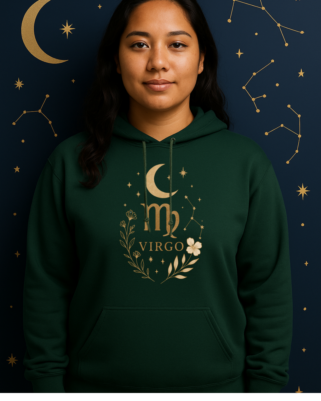 Virgo Gold Celestial Sweatshirt – Gildan 18500 Unisex Fleece