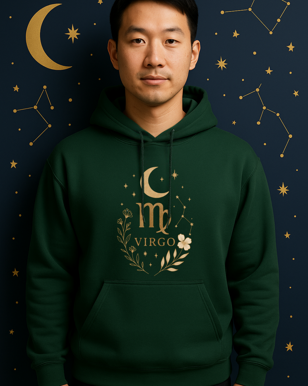 Virgo Gold Celestial Sweatshirt – Gildan 18500 Unisex Fleece