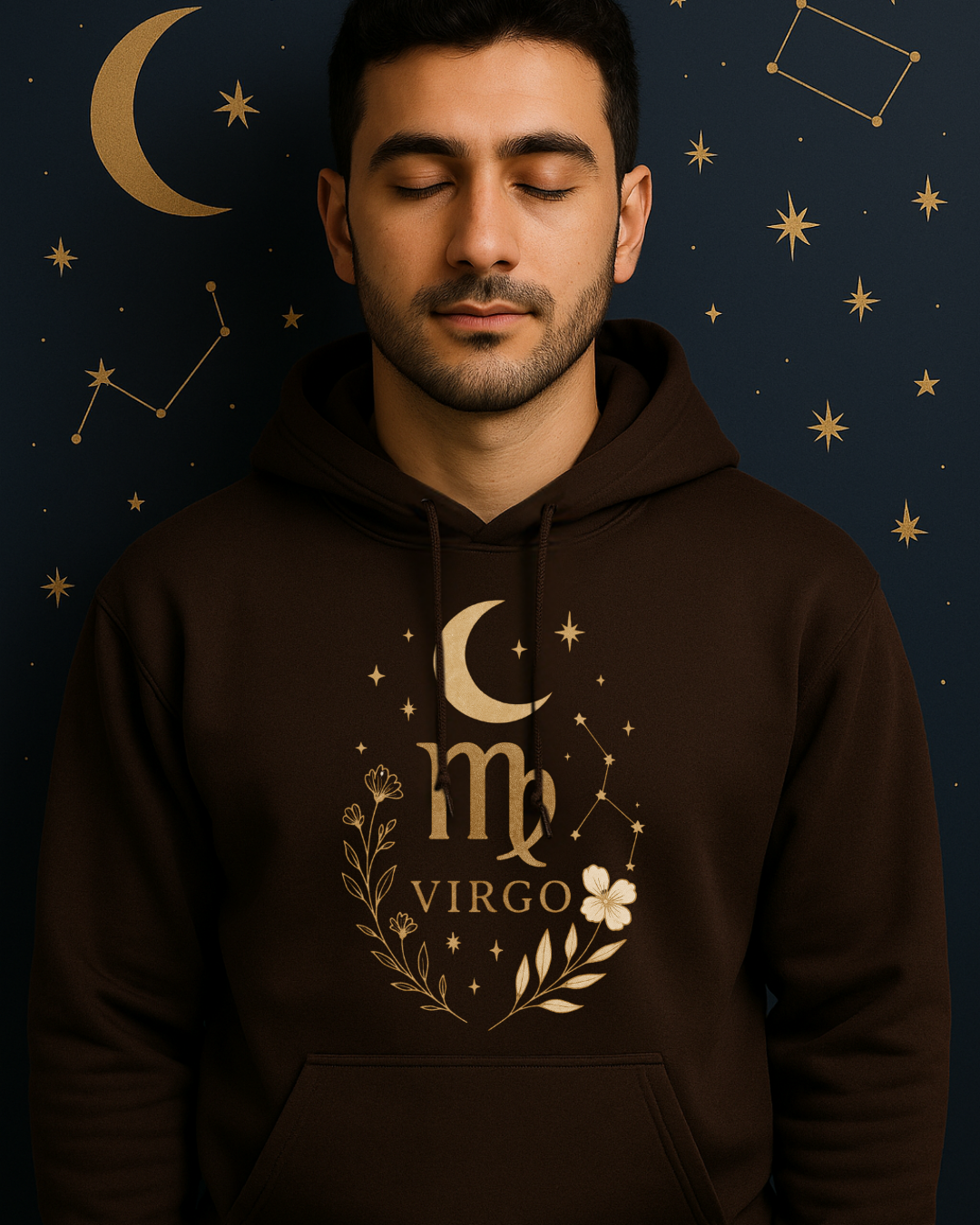 Virgo Gold Celestial Sweatshirt – Gildan 18500 Unisex Fleece