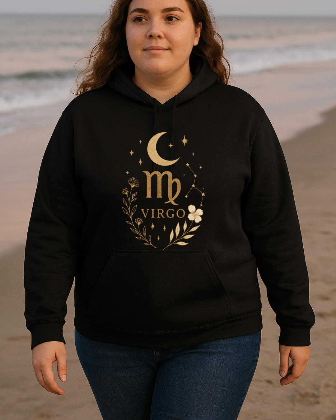 Virgo Gold Celestial Sweatshirt – Gildan 18500 Unisex Fleece