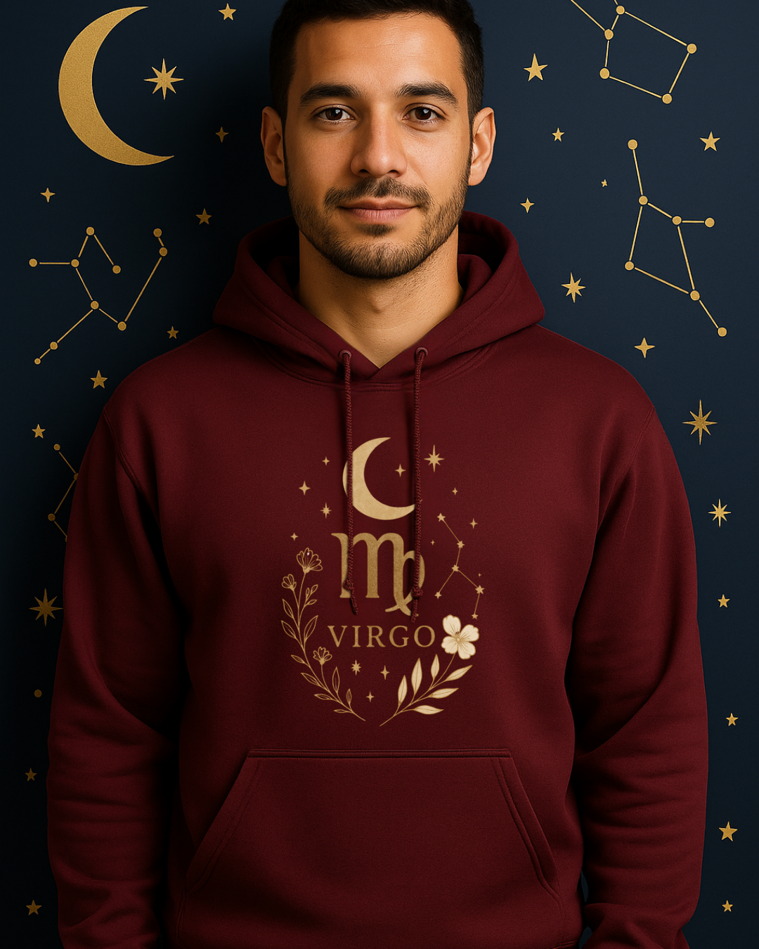 Virgo Gold Celestial Sweatshirt – Gildan 18500 Unisex Fleece