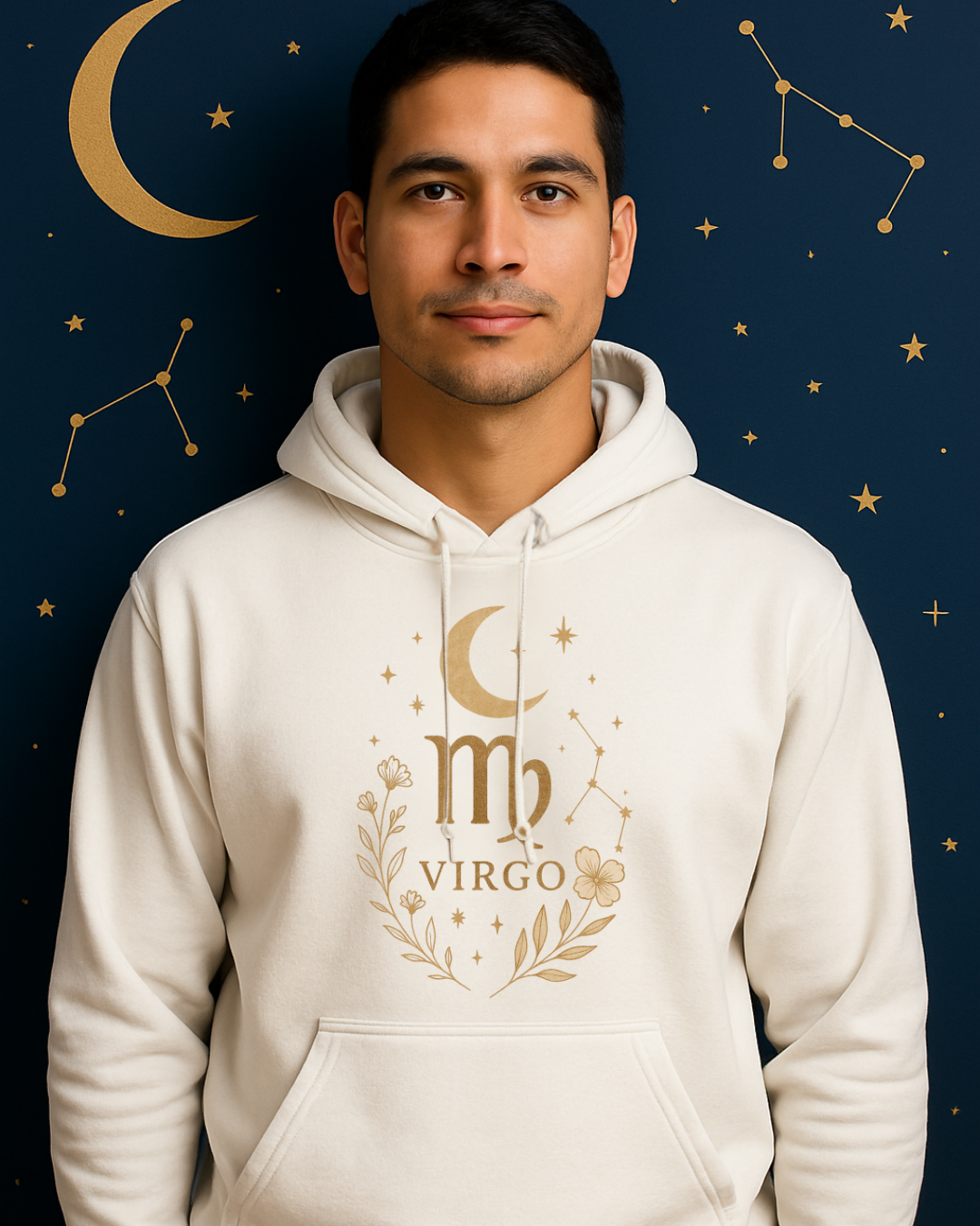 Virgo Gold Celestial Sweatshirt – Gildan 18500 Unisex Fleece