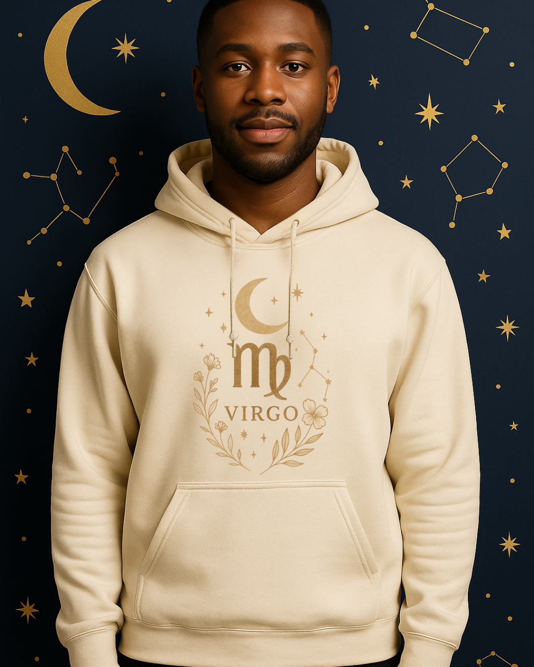 Virgo Gold Celestial Sweatshirt – Gildan 18500 Unisex Fleece