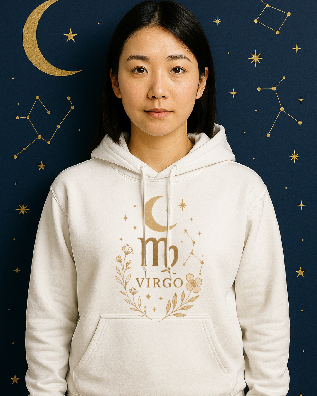Virgo Gold Celestial Sweatshirt – Gildan 18500 Unisex Fleece
