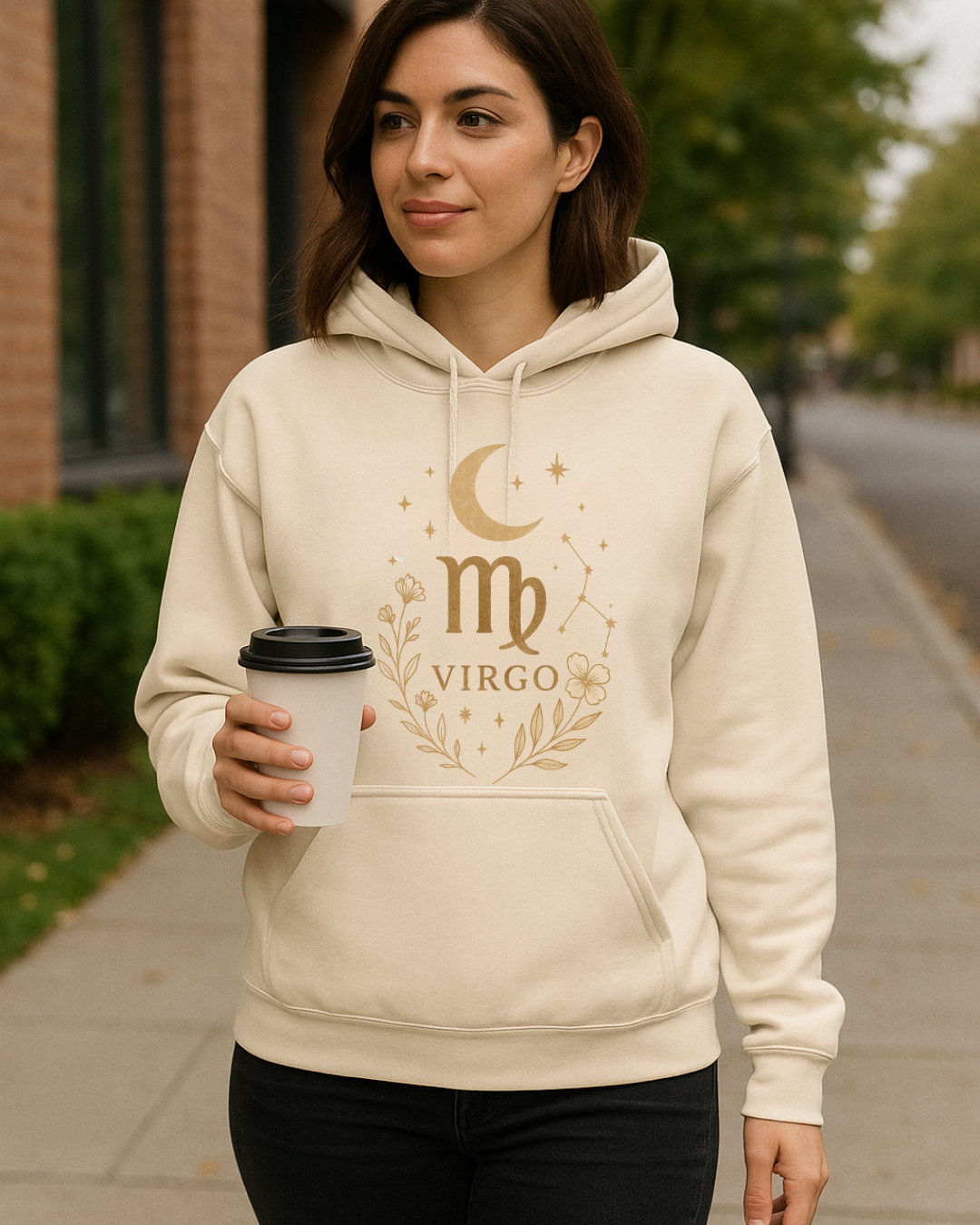 Virgo Gold Celestial Sweatshirt – Gildan 18500 Unisex Fleece