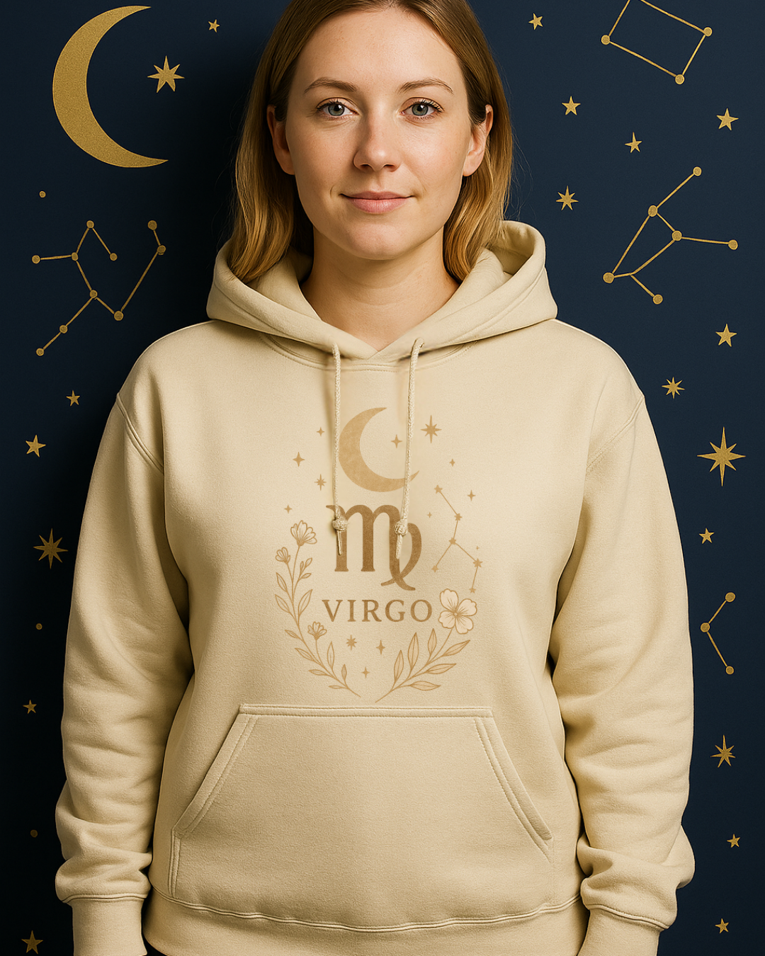 Virgo Gold Celestial Sweatshirt – Gildan 18500 Unisex Fleece