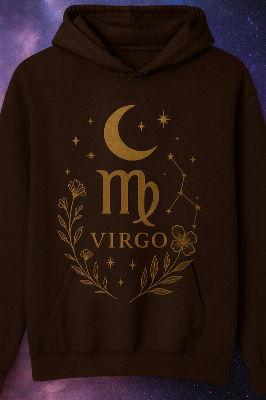 Virgo Gold Celestial Sweatshirt – Gildan 18500 Unisex Fleece