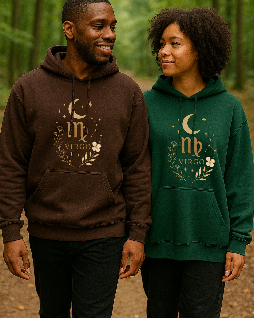 Virgo Gold Celestial Sweatshirt – Gildan 18500 Unisex Fleece