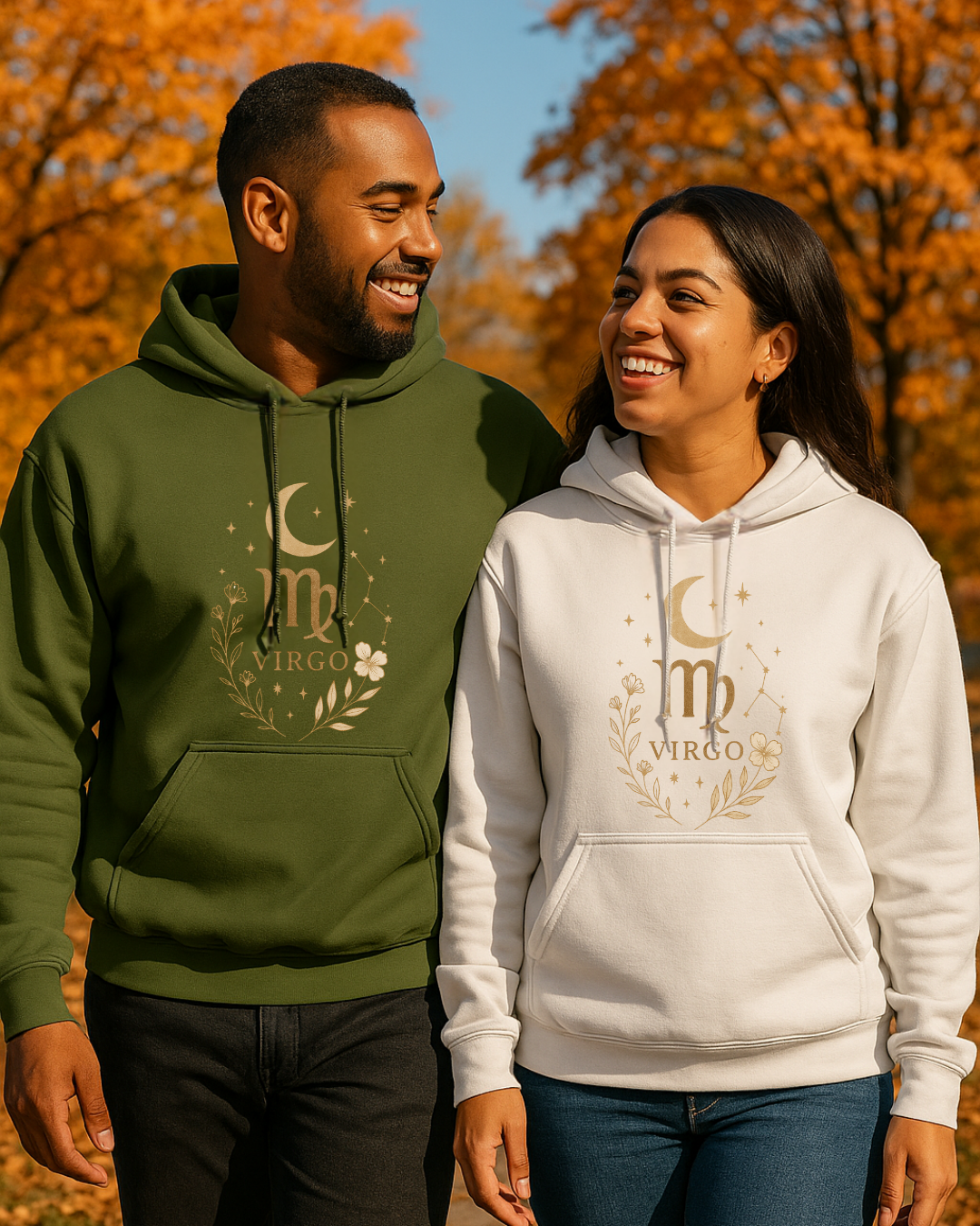 Virgo Gold Celestial Sweatshirt – Gildan 18500 Unisex Fleece