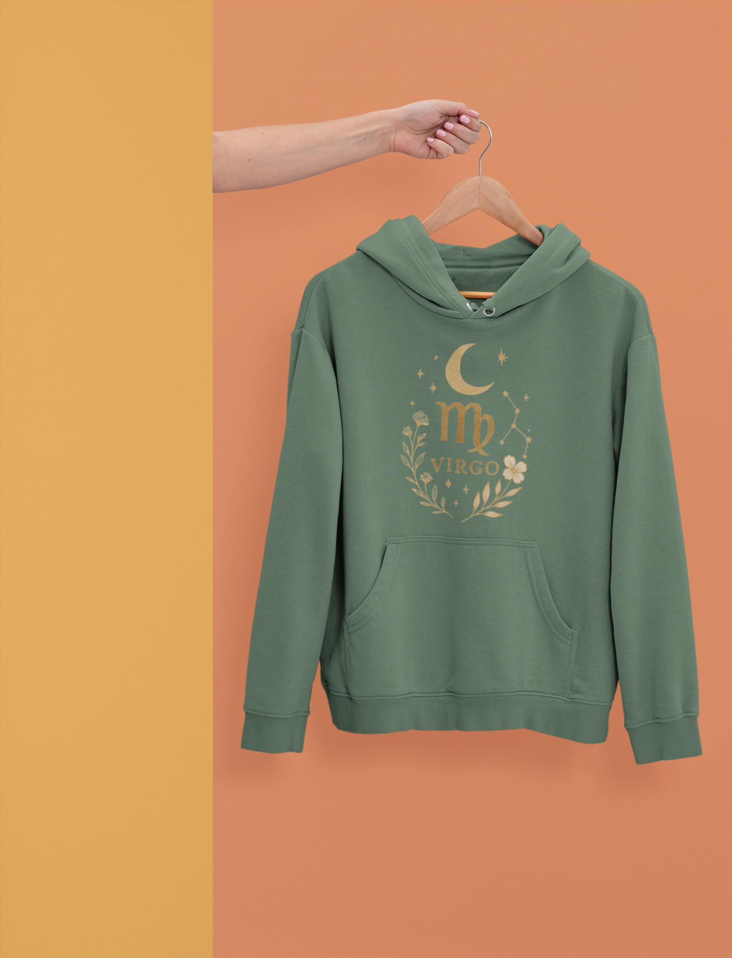 Virgo Gold Celestial Sweatshirt – Gildan 18500 Unisex Fleece