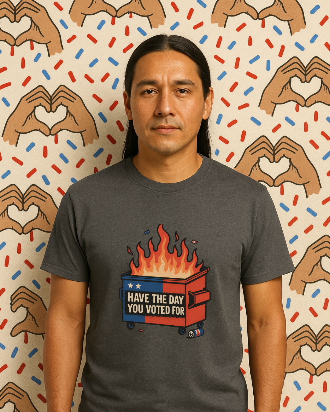 Have The Day You Voted For | Dumpster Fire Political Satire Tee (Gildan 64000 Royal Blue) | Free Shipping