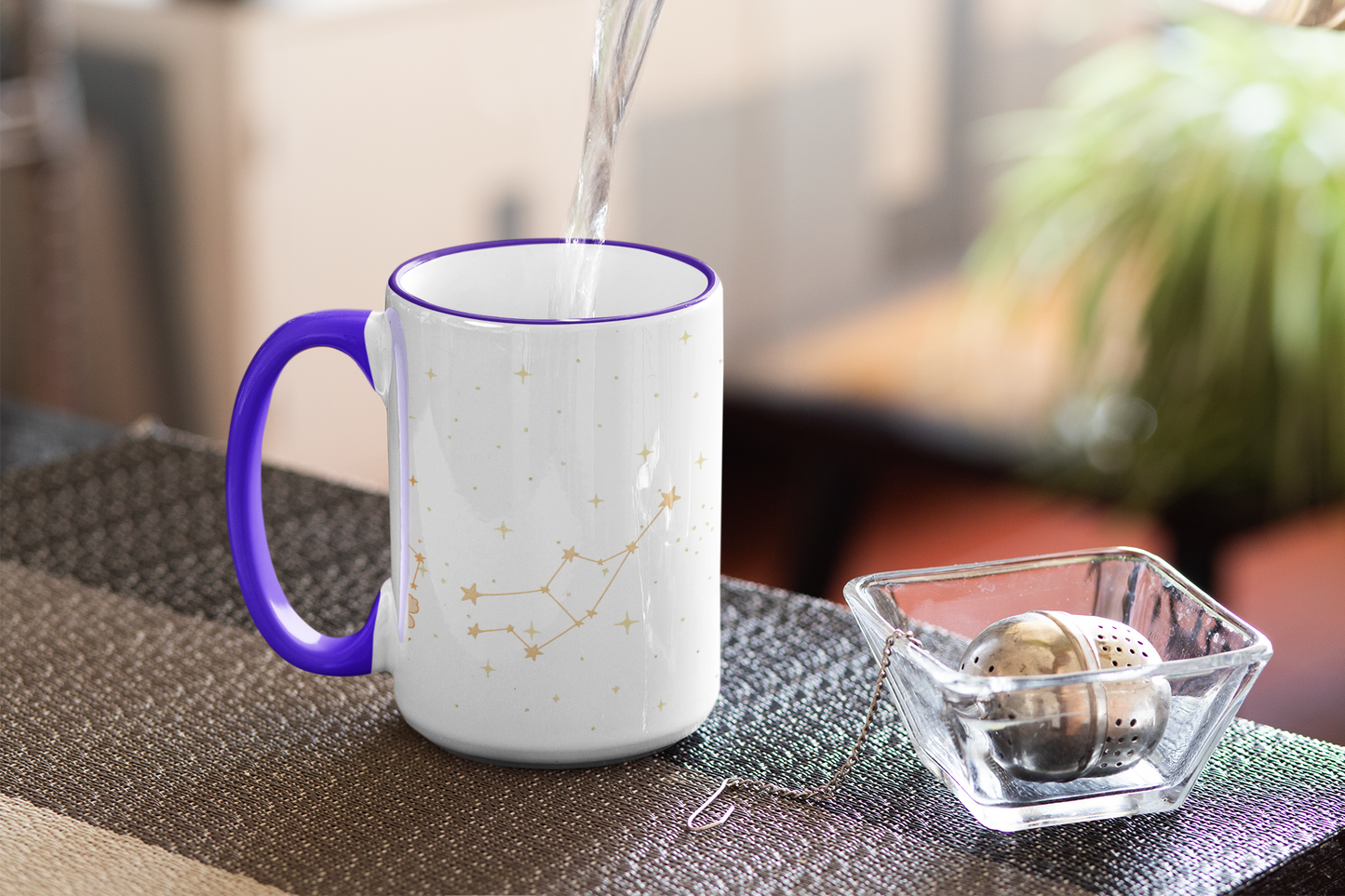 Virgo Zodiac Celestial Mug | Pink Handle | Earth Goddess Astrology Coffee Cup 15oz