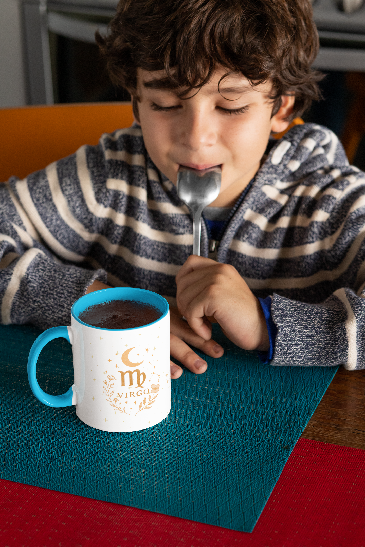 Virgo Zodiac Celestial Mug | Pink Handle | Earth Goddess Astrology Coffee Cup 15oz