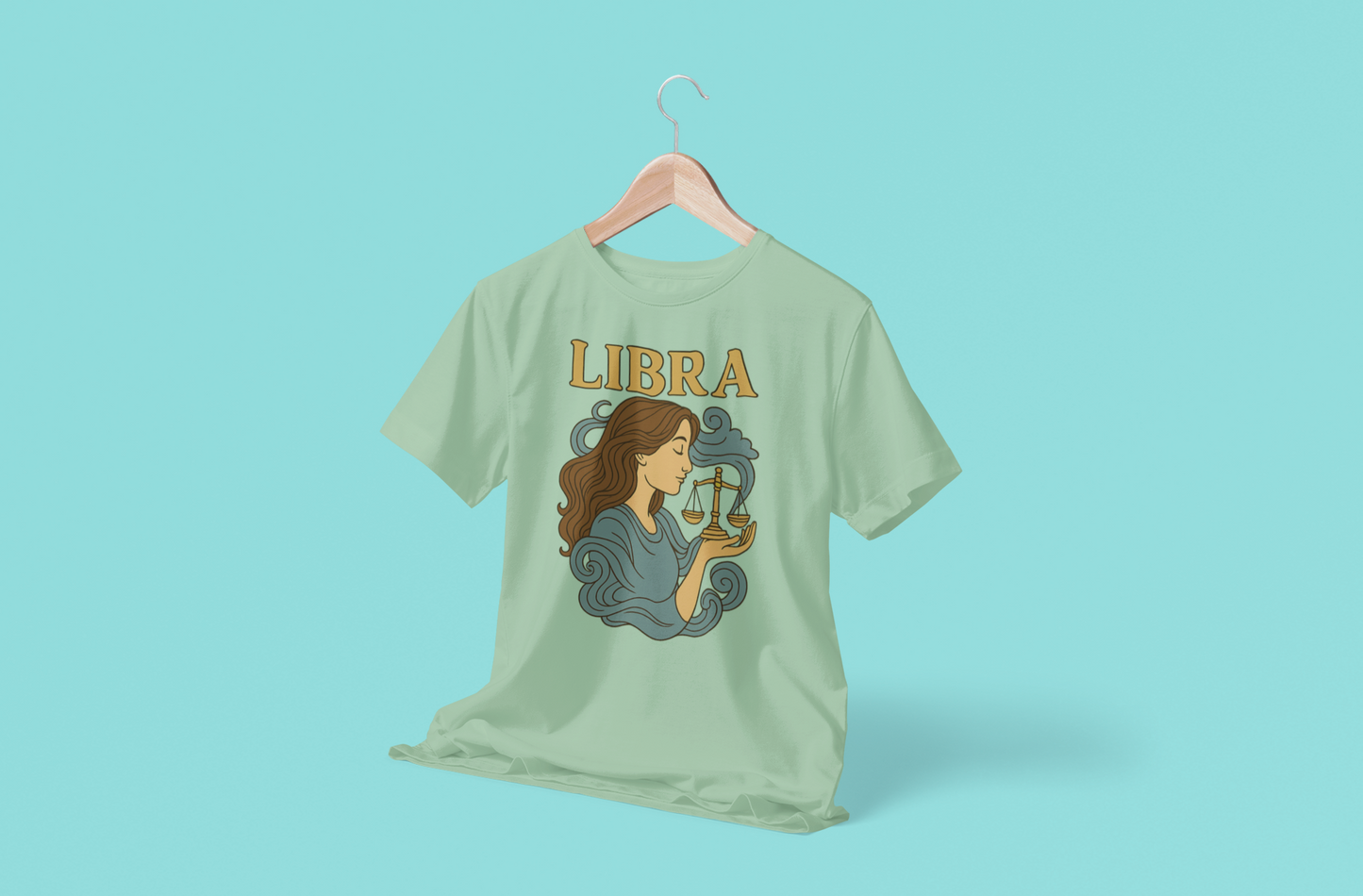 Libra Zodiac T-Shirt – Retro Astrology Graphic Tee | Gildan 64000 | Birthday Gift, Star Sign Shirt, Aesthetic Horoscope Tee