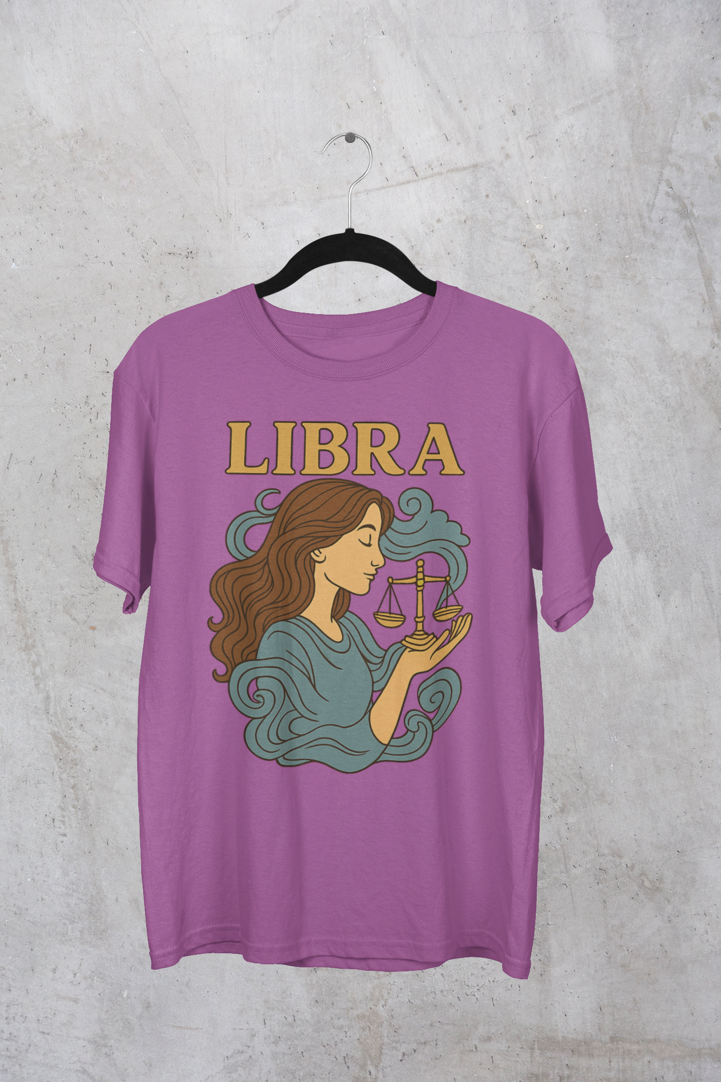 Libra Zodiac T-Shirt – Retro Astrology Graphic Tee | Gildan 64000 | Birthday Gift, Star Sign Shirt, Aesthetic Horoscope Tee