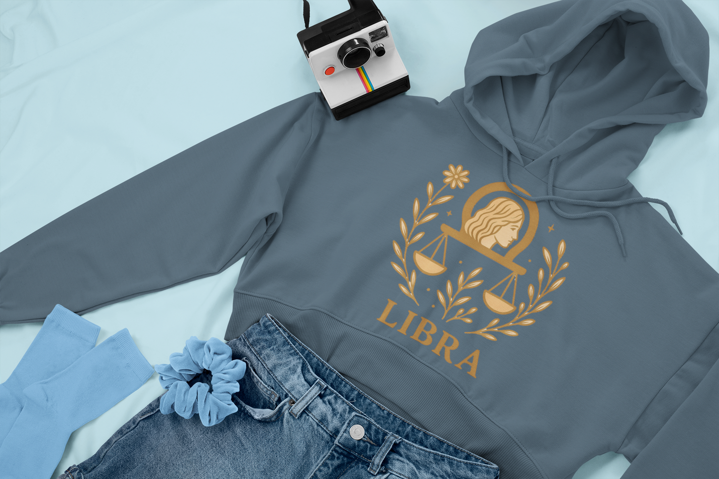 Libra Zodiac Hoodie – Soft Pink Boho Astrology Sweatshirt | Gildan 18500 | Soft Gold Libra Graphic, Celestial Birthday Gift