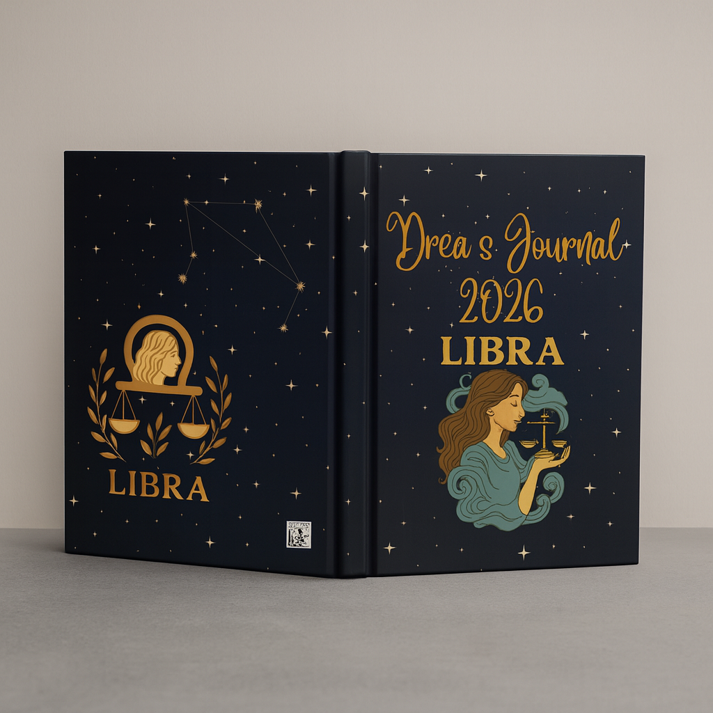 Personalized Libra Journal 2026 – Custom Name Astrology Notebook, Celestial Libra Diary, Hardback Zodiac Journal