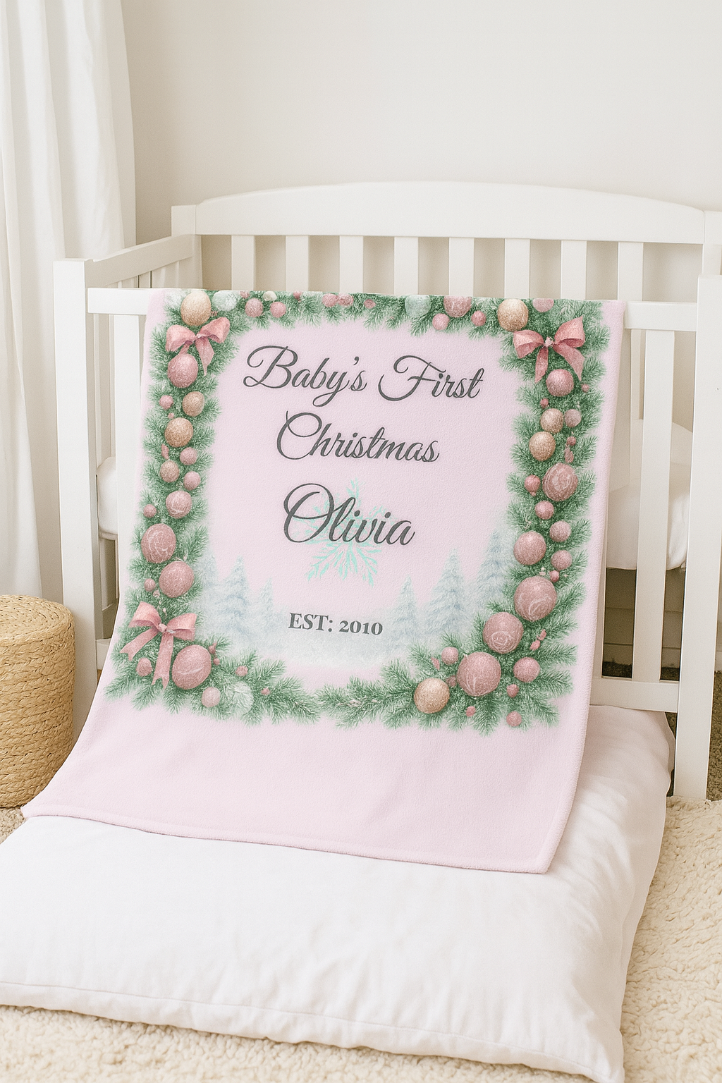 Personalized Christmas Blanket | Custom Family Name | Cozy Holiday Throw | Velveteen Plush Blanket