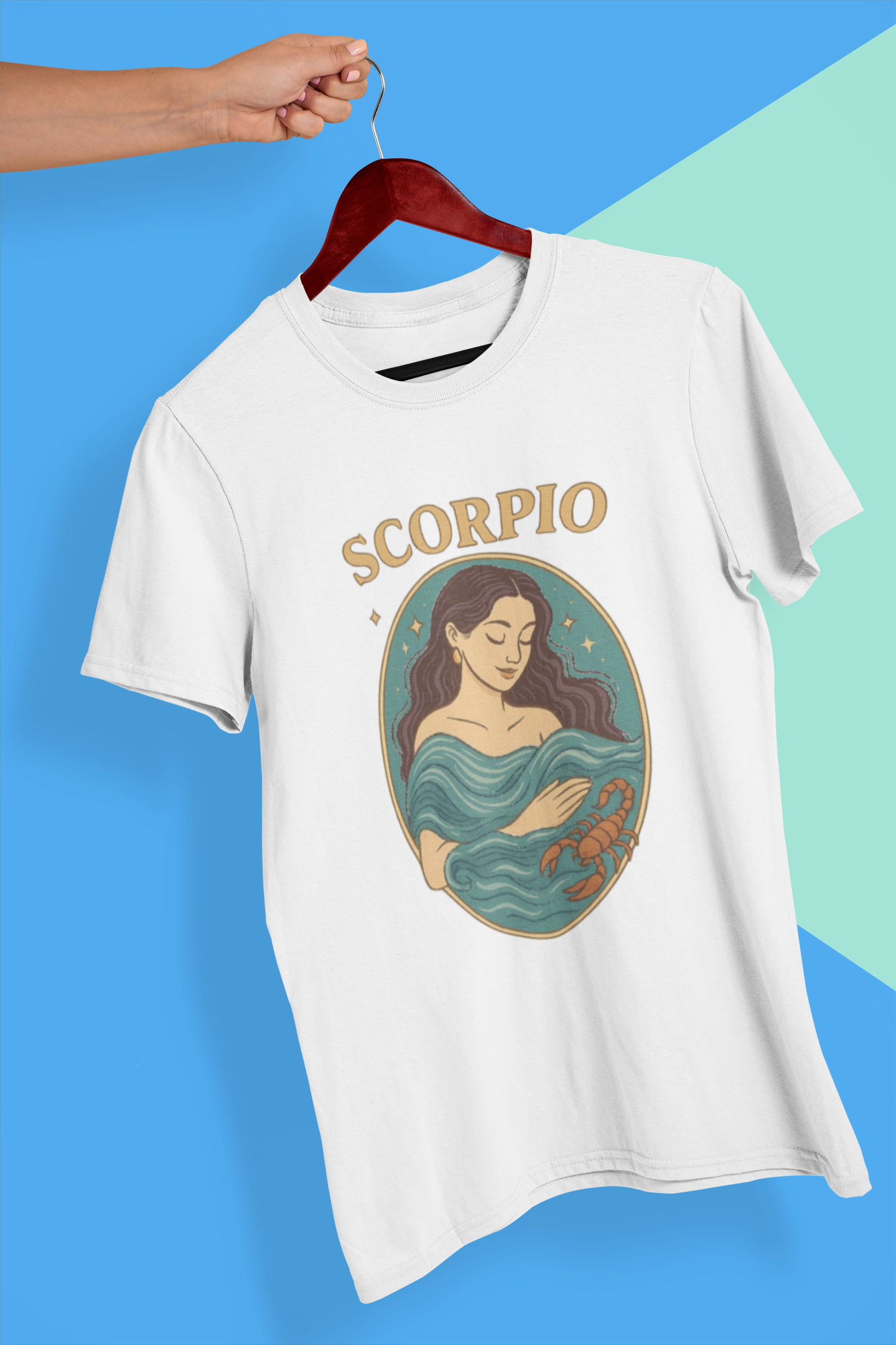 Scorpio Zodiac Water Goddess Tee | Mint Gildan 64000 Unisex T-Shirt