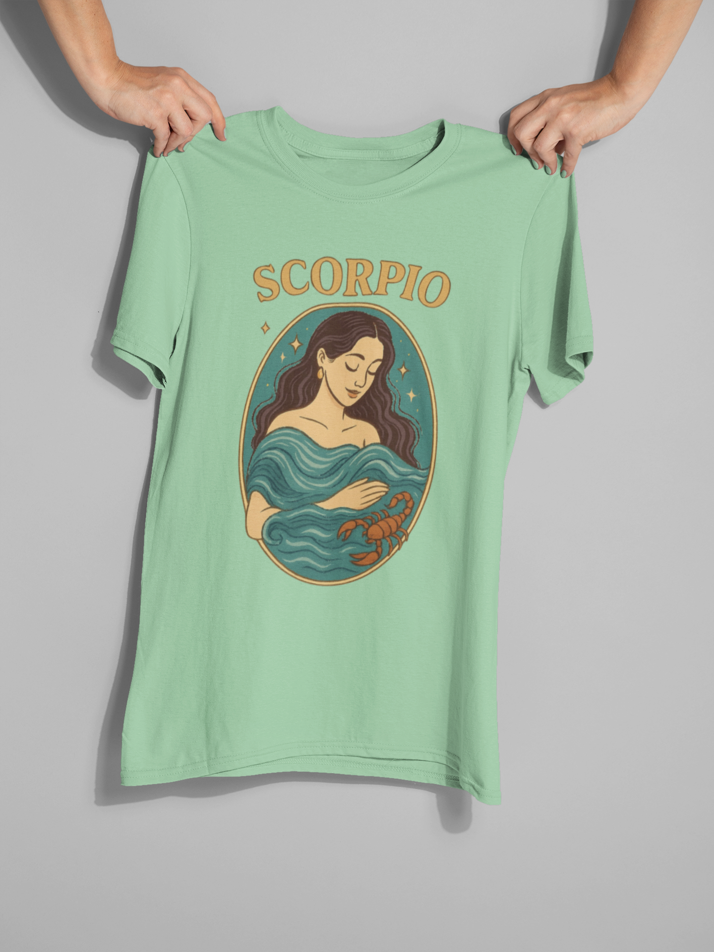 Scorpio Zodiac Water Goddess Tee | Mint Gildan 64000 Unisex T-Shirt
