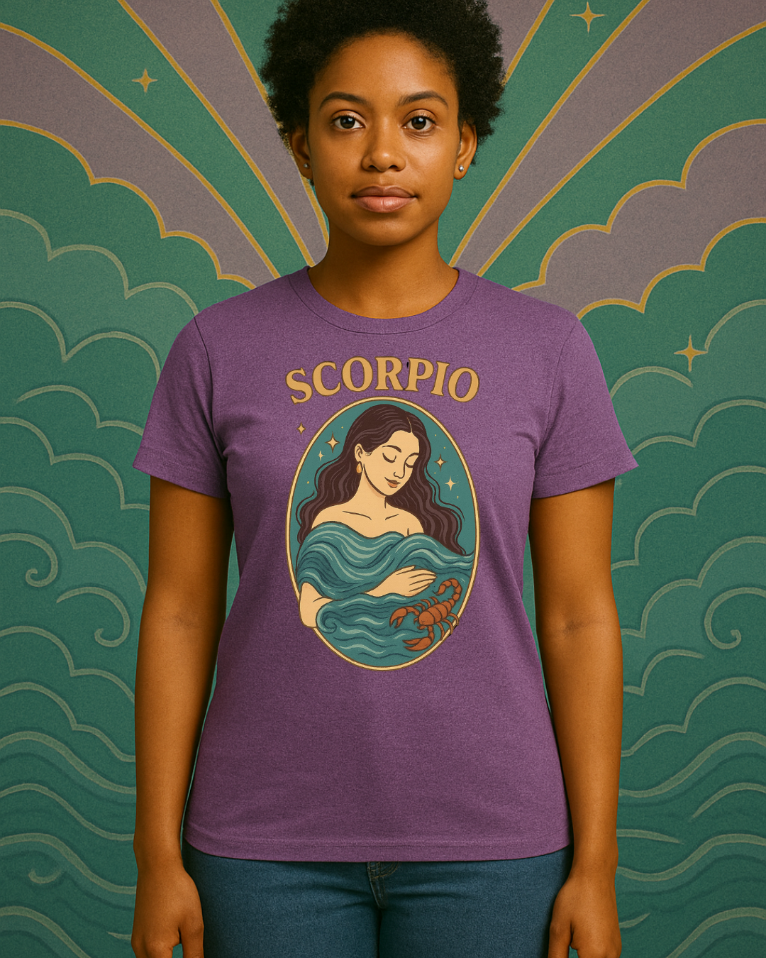 Scorpio Zodiac Water Goddess Tee | Mint Gildan 64000 Unisex T-Shirt