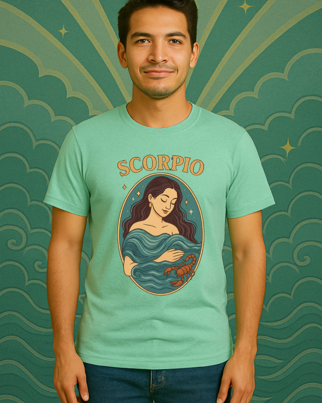 Scorpio Zodiac Water Goddess Tee | Mint Gildan 64000 Unisex T-Shirt