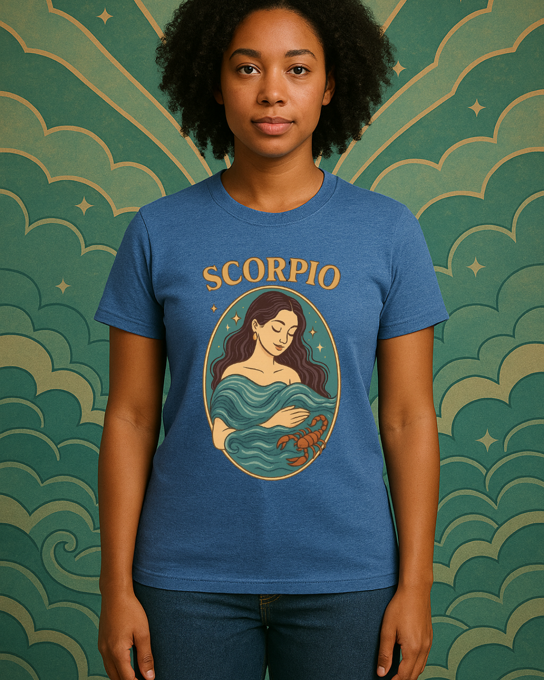 Scorpio Zodiac Water Goddess Tee | Mint Gildan 64000 Unisex T-Shirt