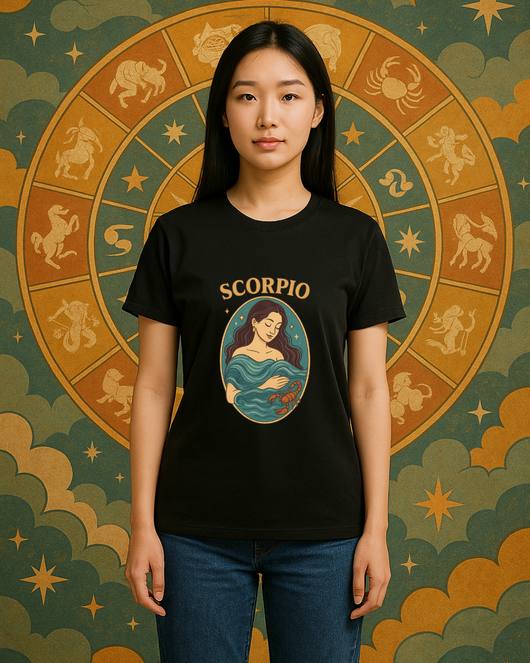 Scorpio Zodiac Water Goddess Tee | Mint Gildan 64000 Unisex T-Shirt