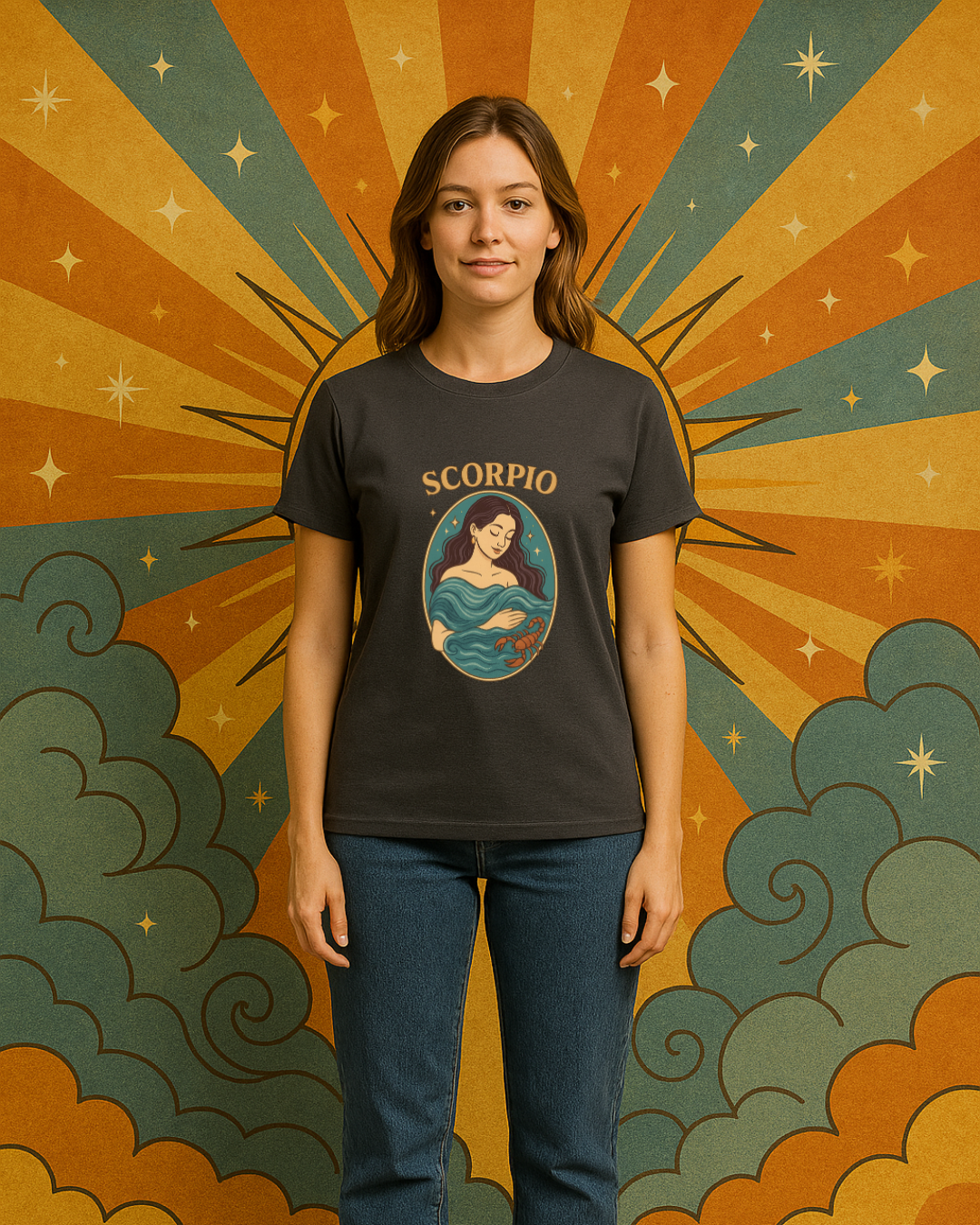 Scorpio Zodiac Water Goddess Tee | Mint Gildan 64000 Unisex T-Shirt