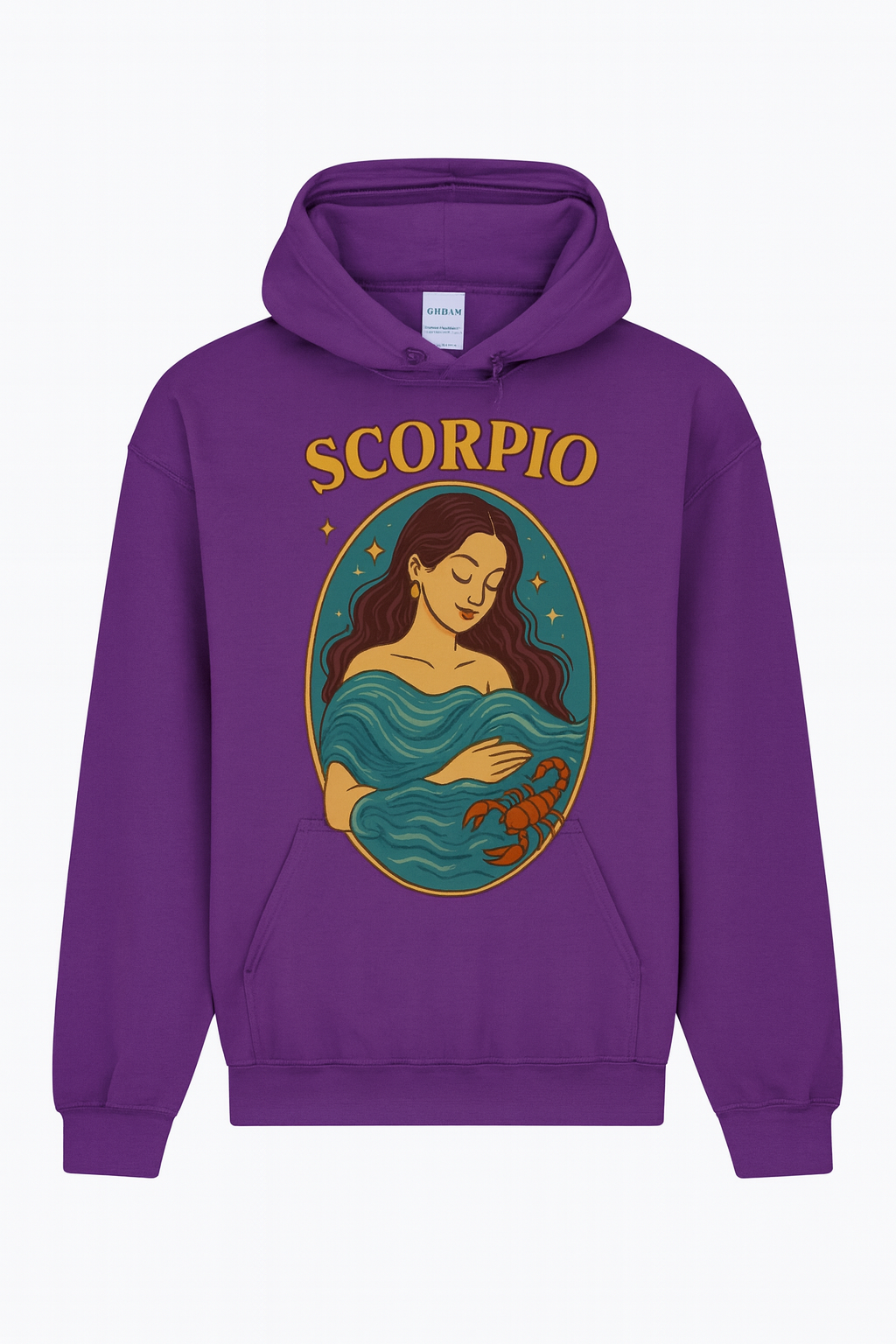 Scorpio Zodiac Hoodie – Purple Gildan 18500 Astrology Sweatshirt