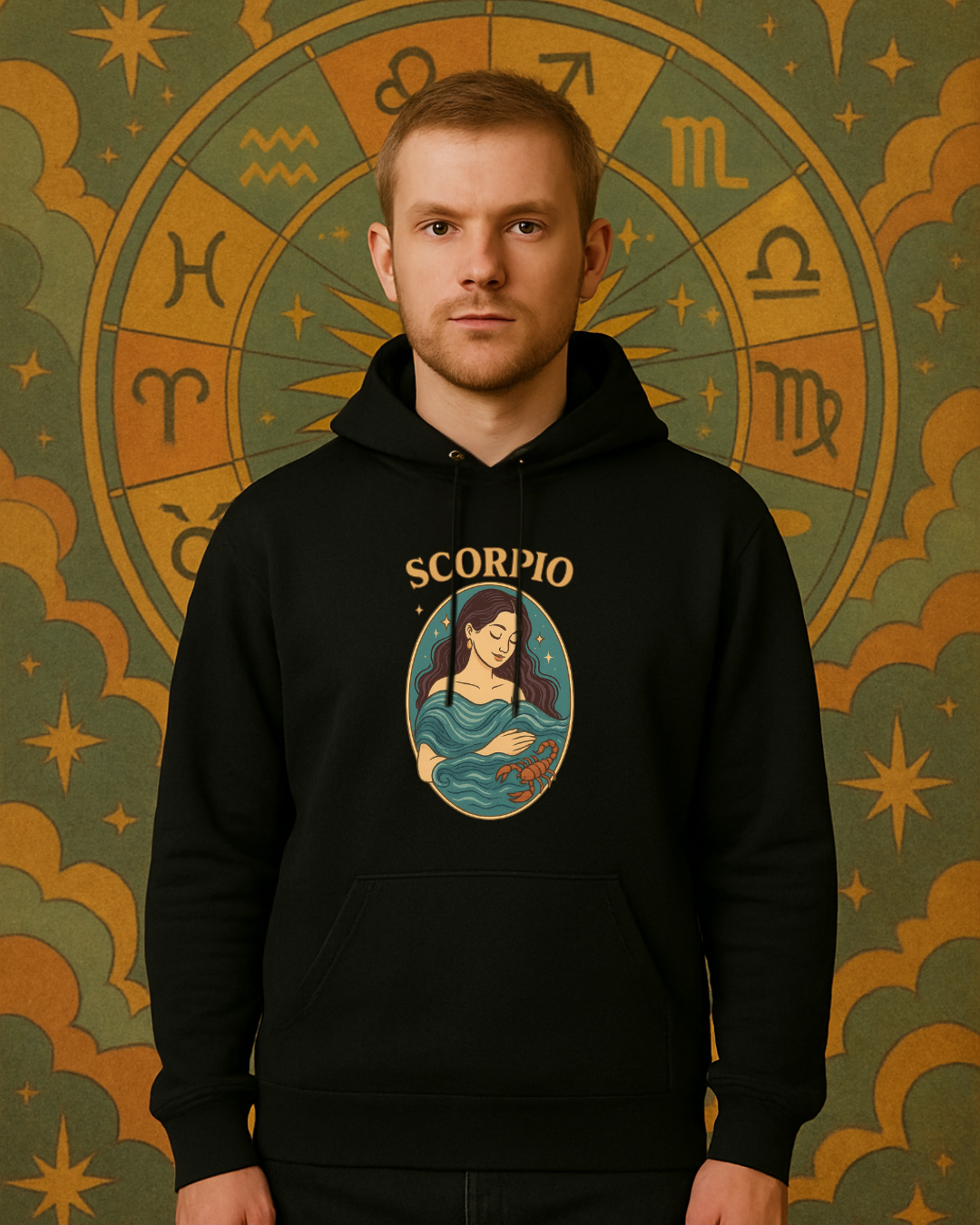 Scorpio Zodiac Hoodie – Purple Gildan 18500 Astrology Sweatshirt