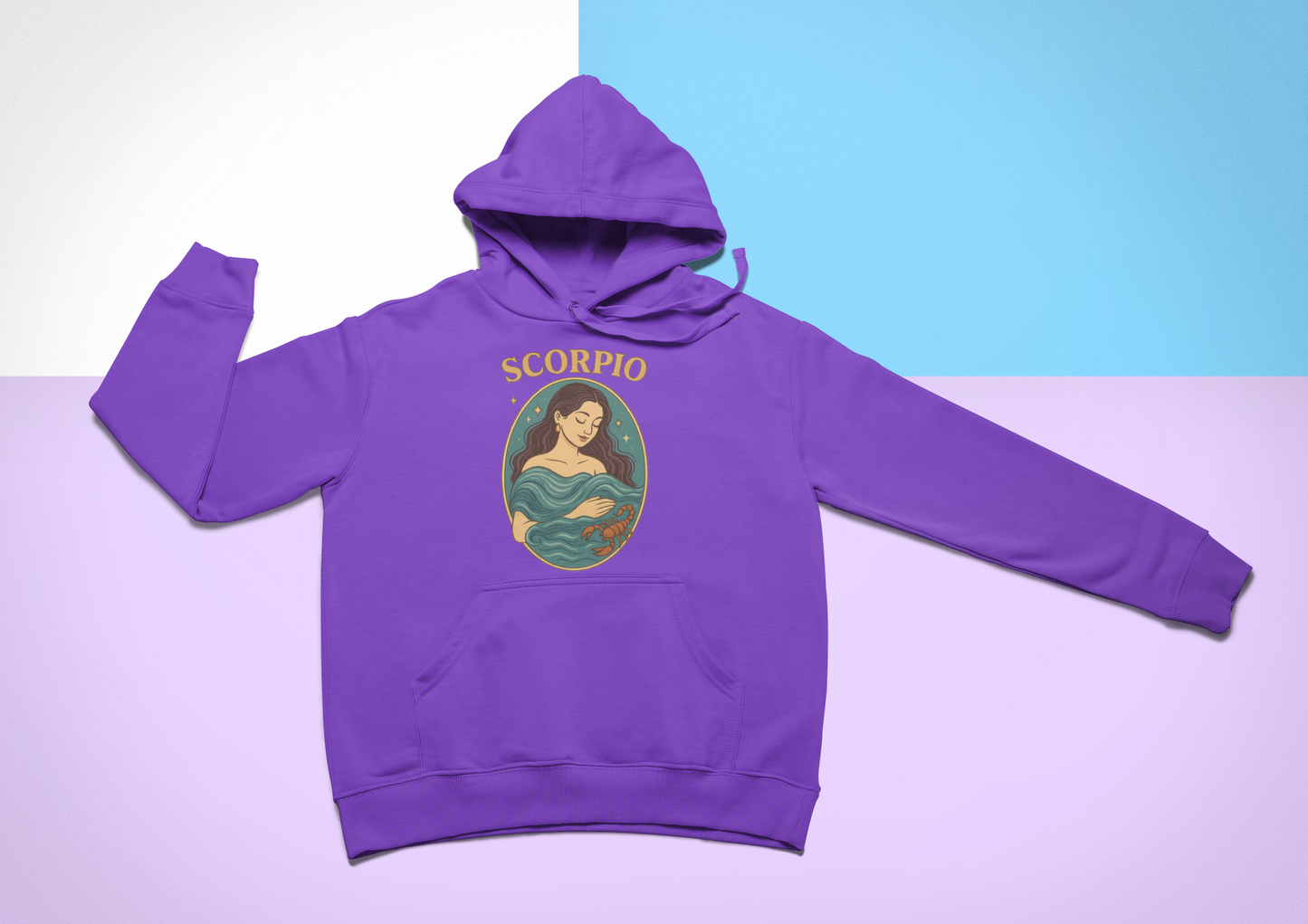 Scorpio Zodiac Hoodie – Purple Gildan 18500 Astrology Sweatshirt