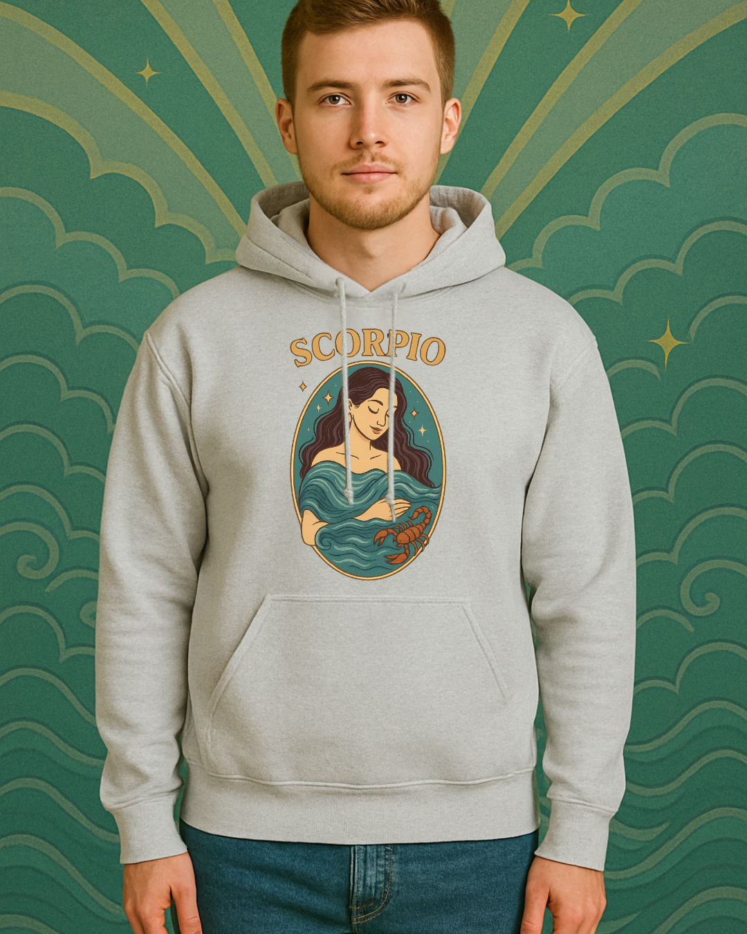 Scorpio Zodiac Hoodie – Purple Gildan 18500 Astrology Sweatshirt