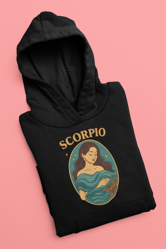 Scorpio Zodiac Hoodie – Purple Gildan 18500 Astrology Sweatshirt