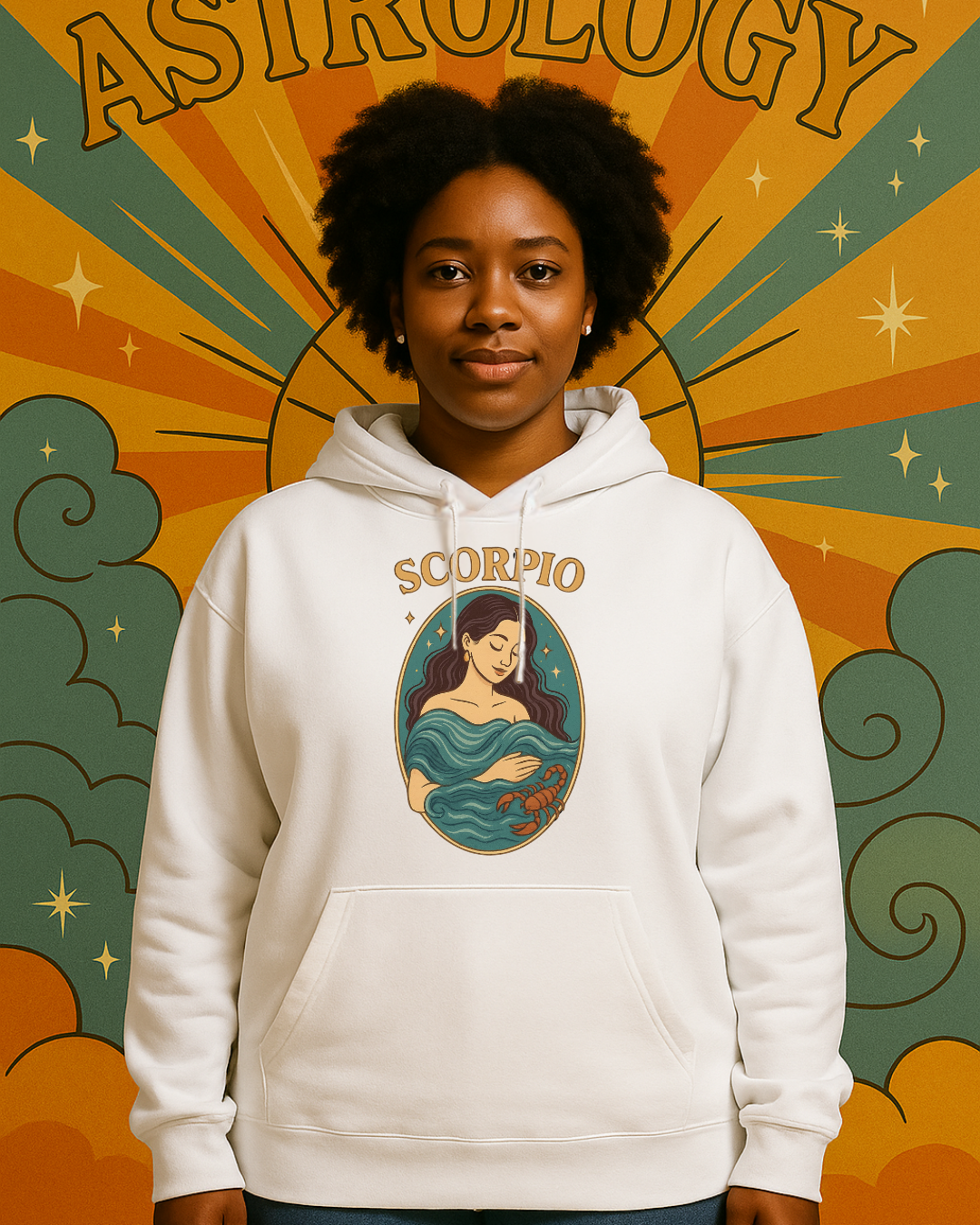 Scorpio Zodiac Hoodie – Purple Gildan 18500 Astrology Sweatshirt