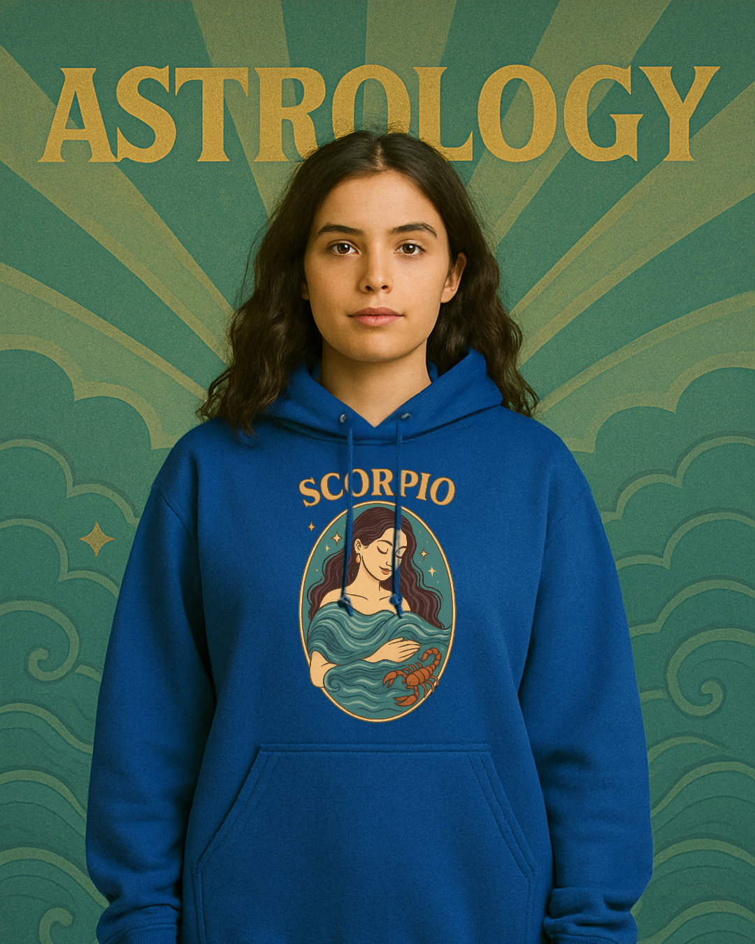 Scorpio Zodiac Hoodie – Purple Gildan 18500 Astrology Sweatshirt