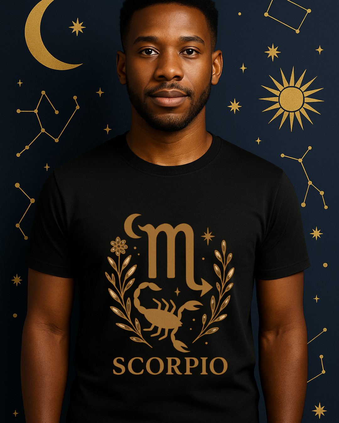Scorpio Zodiac Graphic Tee | Black Gildan 64000 Unisex T-Shirt