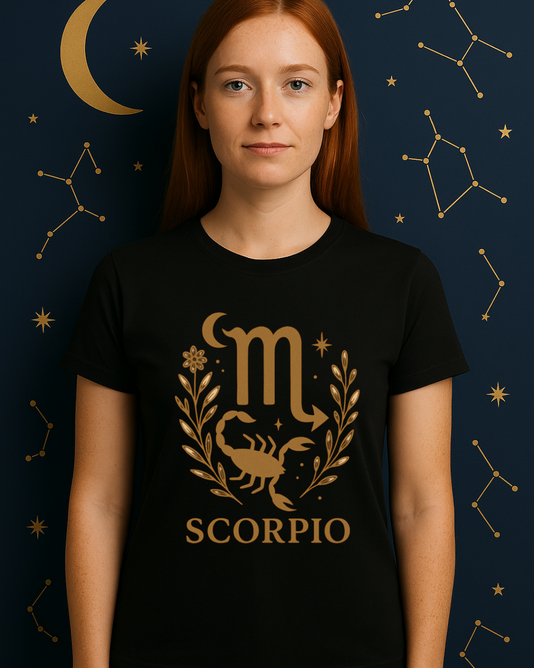 Scorpio Zodiac Graphic Tee | Black Gildan 64000 Unisex T-Shirt