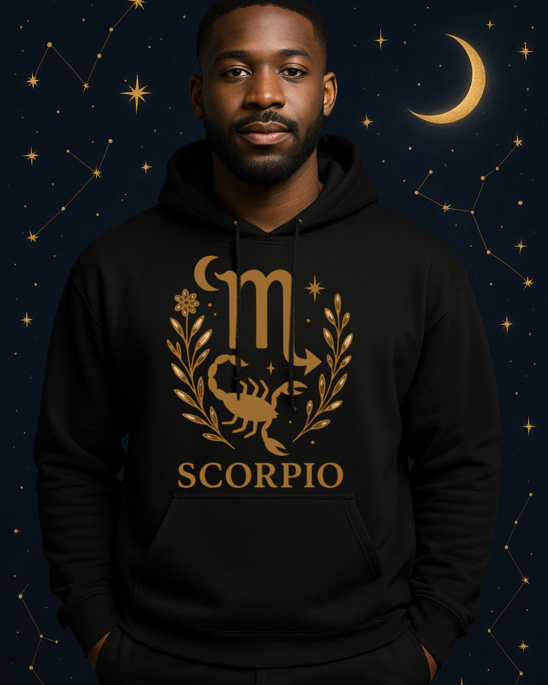 Scorpio Zodiac Hoodie – Maroon Gildan 18500 Unisex Astrology Hoodie