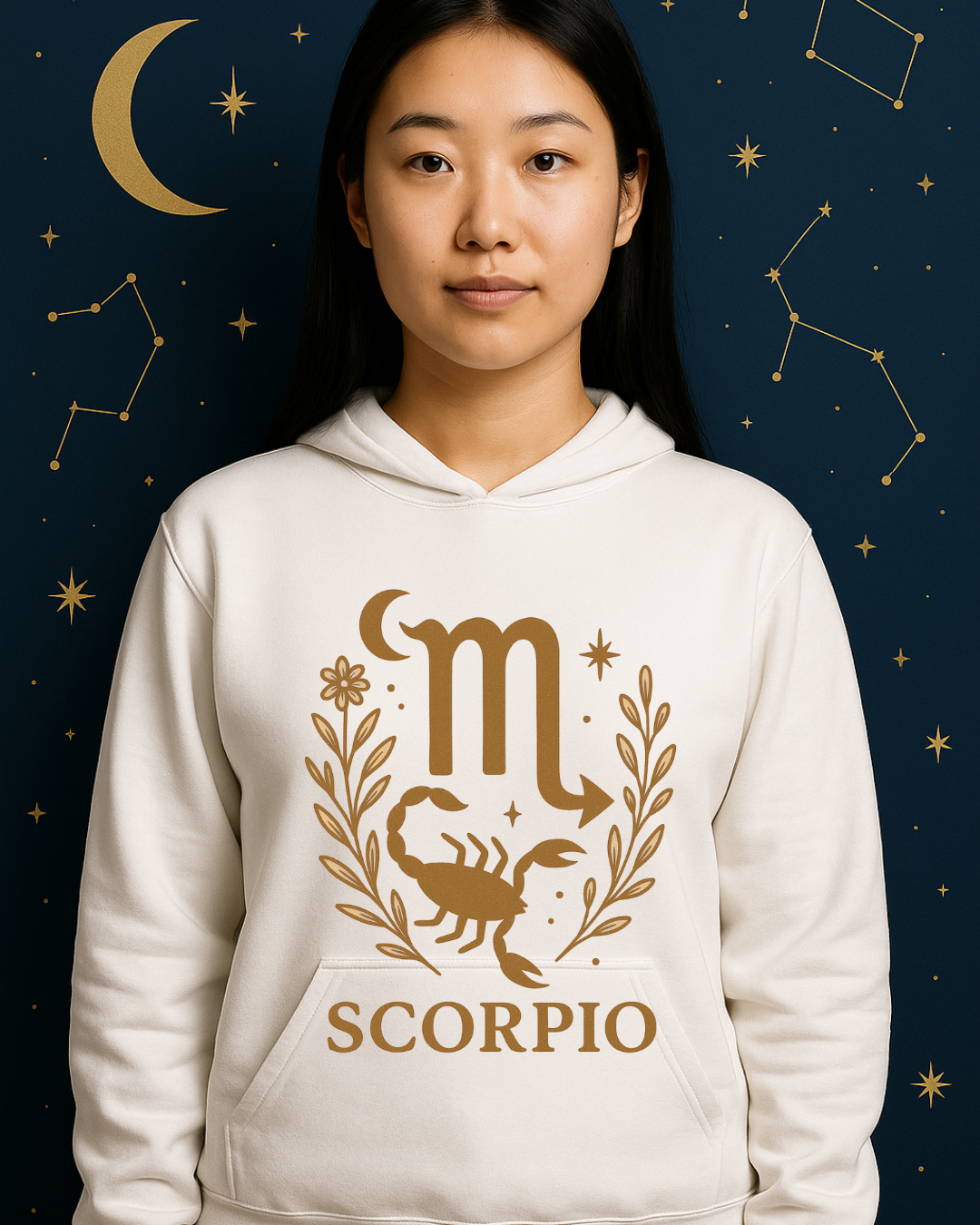 Scorpio Zodiac Hoodie – Maroon Gildan 18500 Unisex Astrology Hoodie
