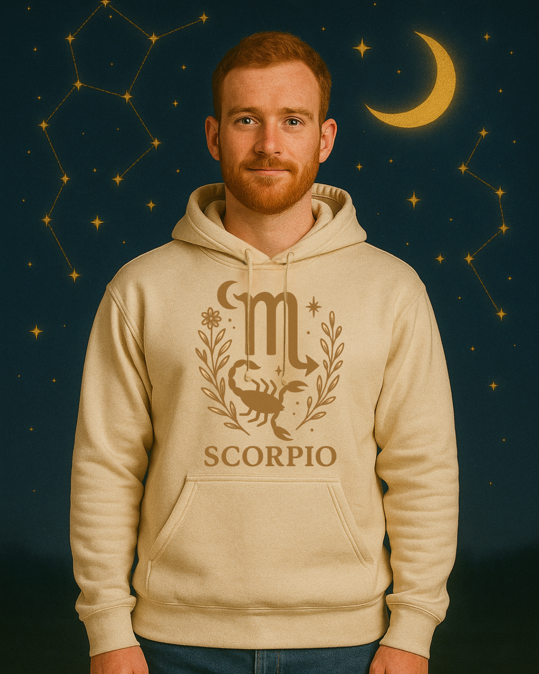 Scorpio Zodiac Hoodie – Maroon Gildan 18500 Unisex Astrology Hoodie