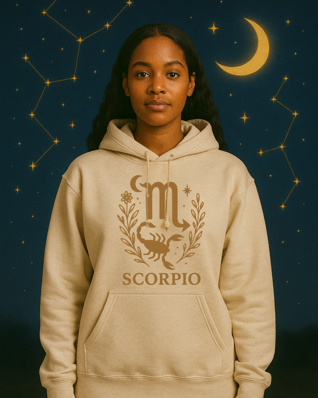 Scorpio Zodiac Hoodie – Maroon Gildan 18500 Unisex Astrology Hoodie