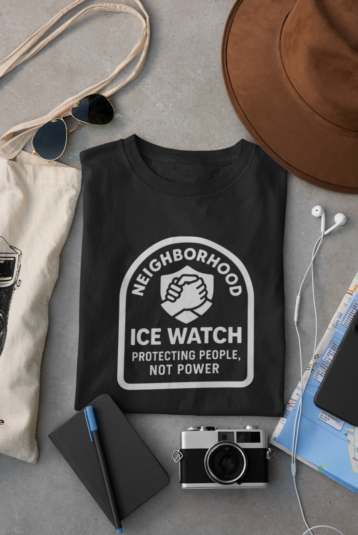 Neighborhood ICE Watch Tee – Protecting People, Not Power