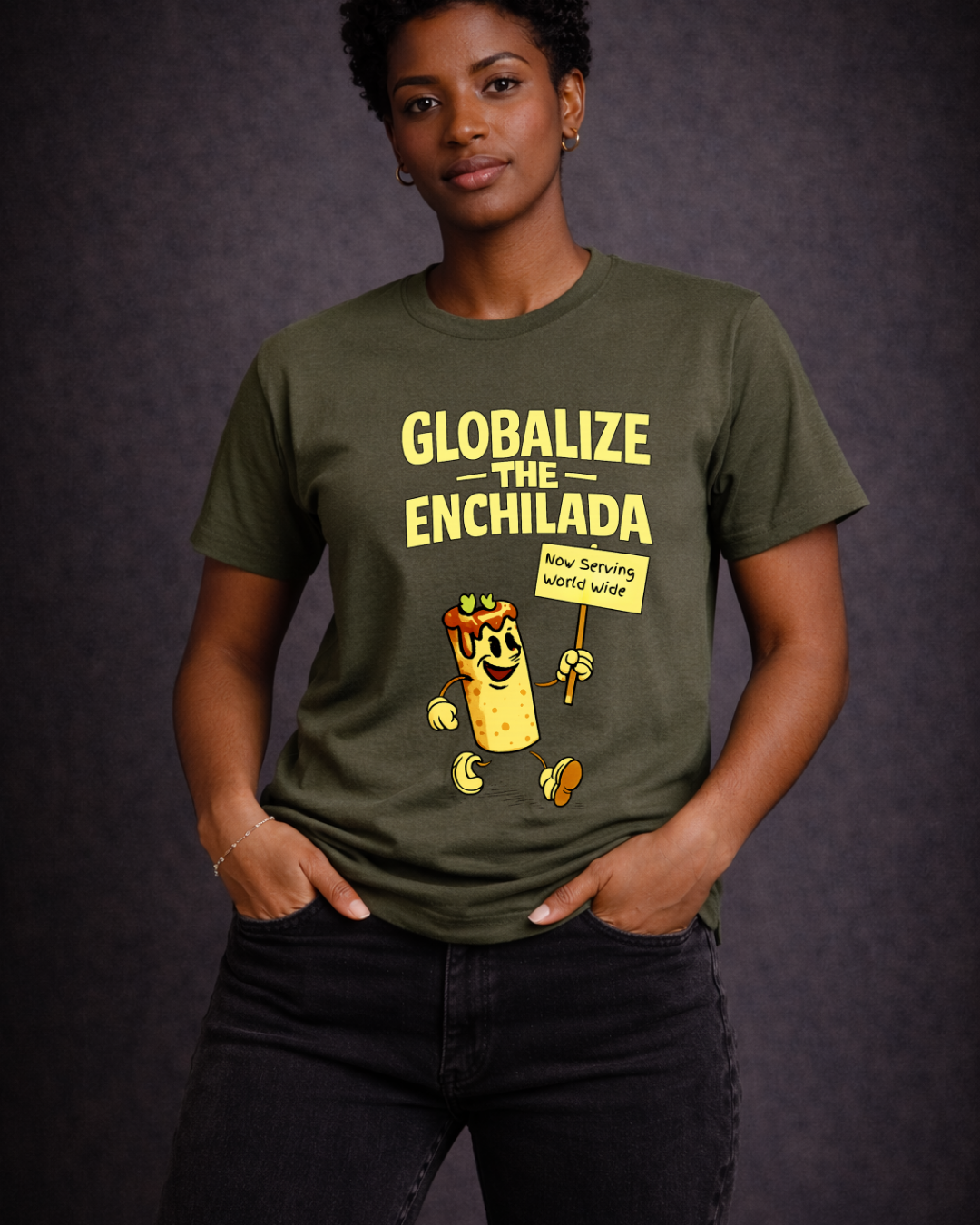 Globalize the Enchilada Tee (Noisy Immigrants Collection) | Gildan 64000 Softstyle