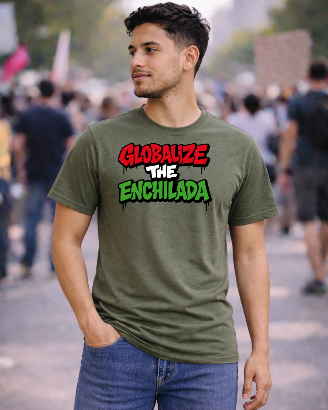 Globalize the Enchilada Tee – Noisy Collaboration | Gildan 64000 Softstyle